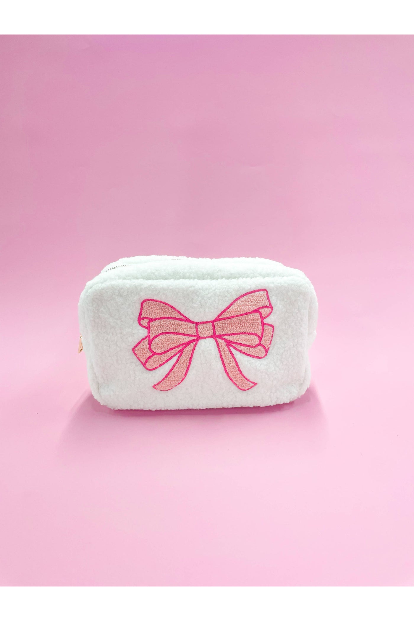 Pink Bow Teddy Cosmetic Bag