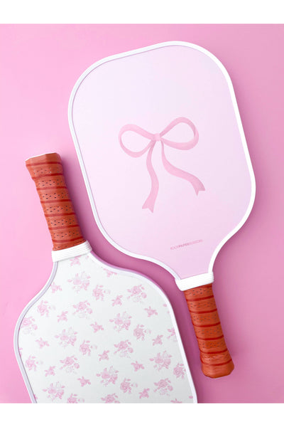 Rock Paper Scissors - Coquette Pink Bow Floral Pickleball Paddle