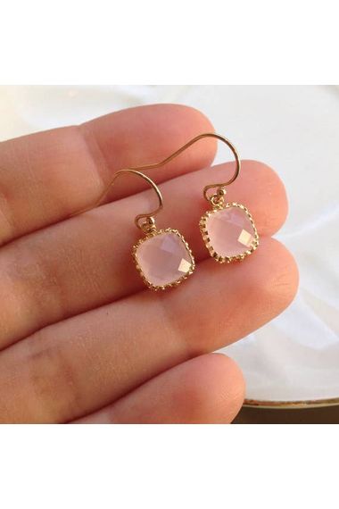 Dainty Opal Pink Earrings