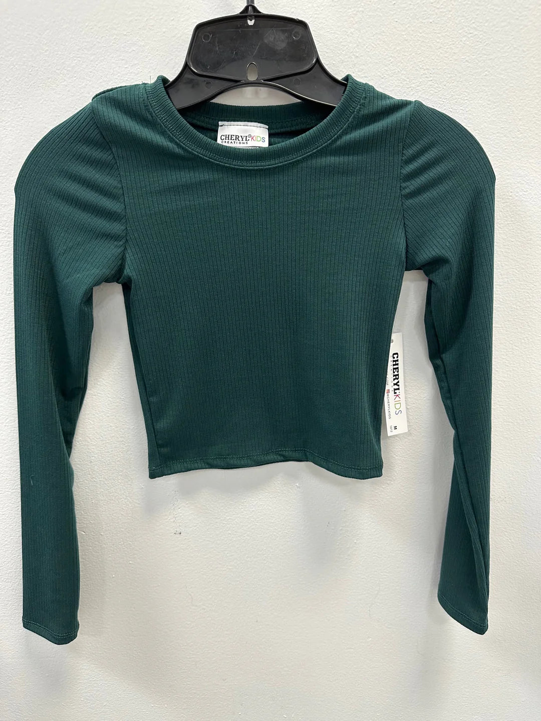 Girls Lily Long Sleeve Ribbed Crop Top