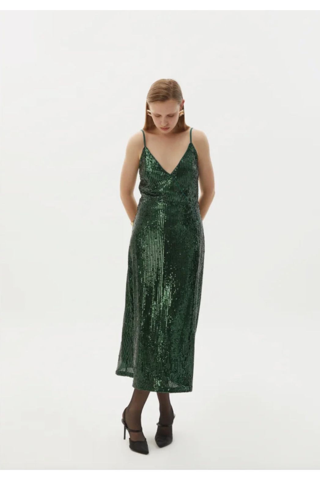 Sequined Midi Length Regular Dress