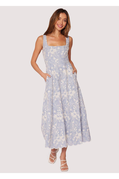 Lost + Wander - Springtide Splendor Maxi Dress - Spring Floral Cotton: LIGHT BLUE / M