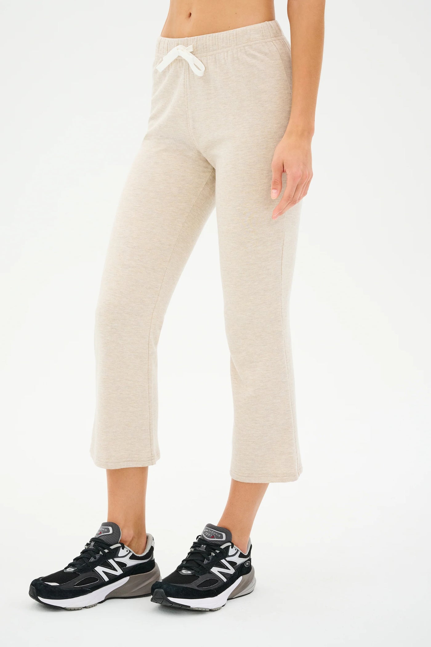 Brooks Fleece Cropped Flare-Oatmeal