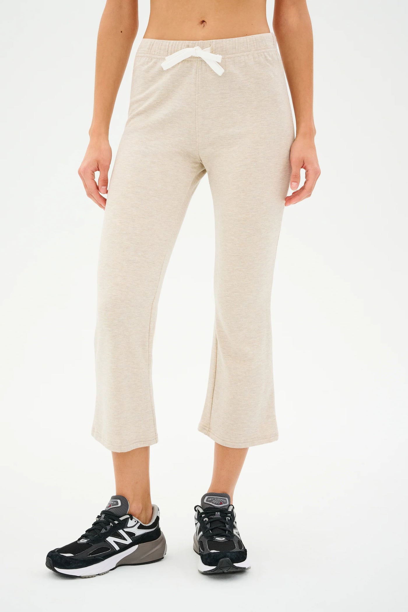 Brooks Fleece Cropped Flare-Oatmeal