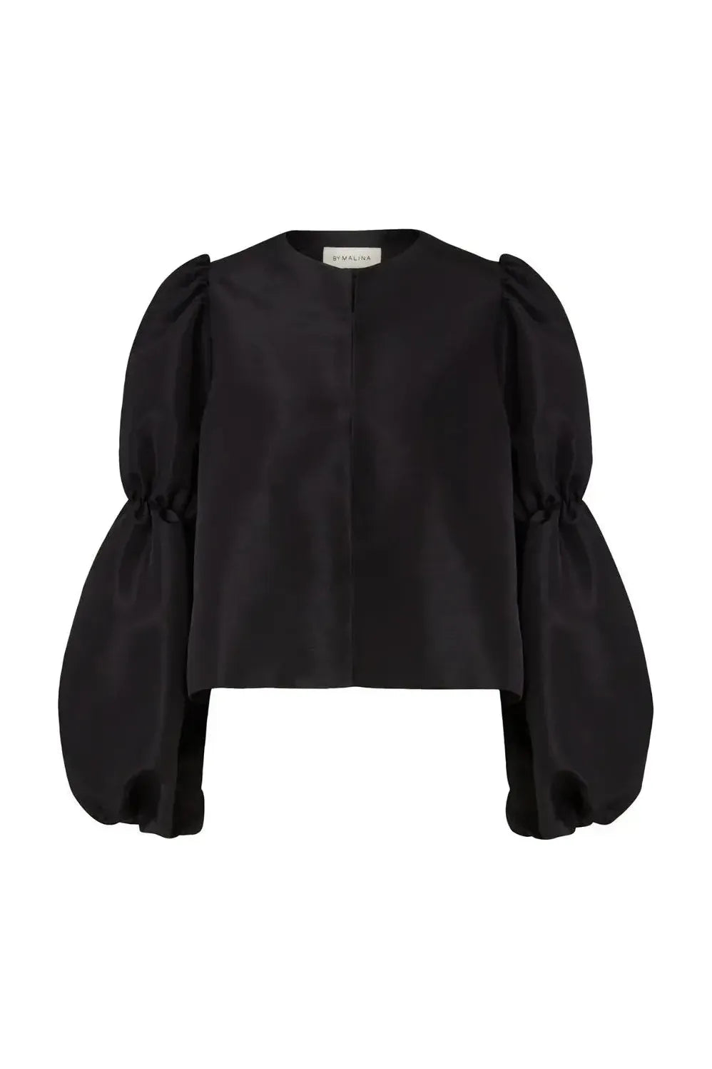 Zoey Pouf Sleeve Blouse-Black