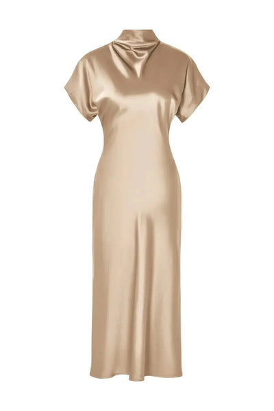 Alivia Midi Dress-Champagne