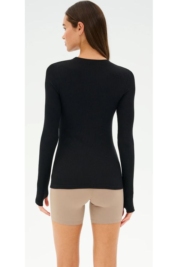 Louise Ribbed Top-Black