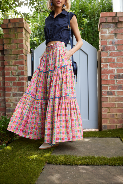 Tiered Maxi Skirt - Moroccan Pink