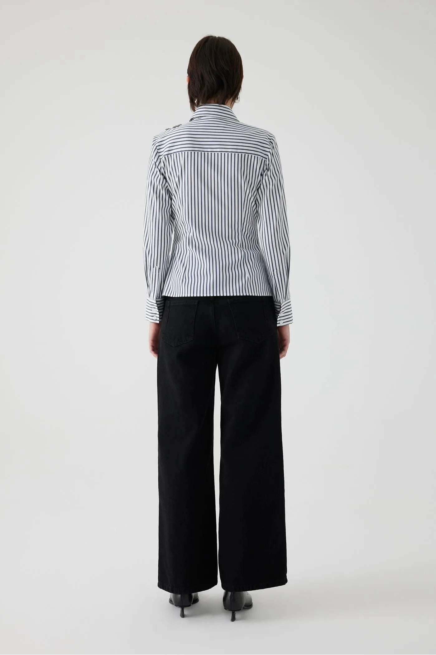 Albina Stripe Shirt with Embellishment