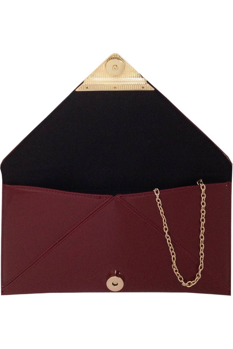 Merlot Patent Envelope Clutch