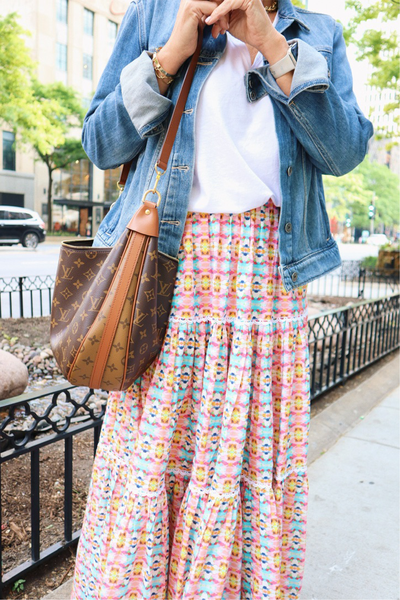 Brooks Avenue - Triple Tiered Maxi Skirt - Sumner Pink