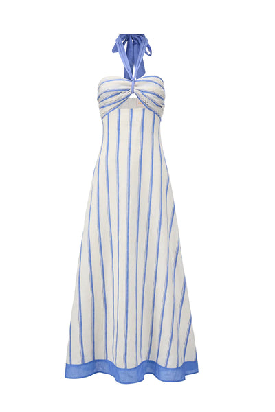 Hallie Dress-Blue/White