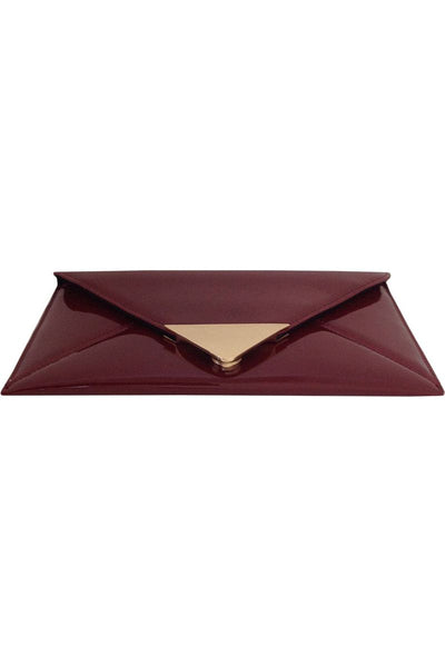 Merlot Patent Envelope Clutch