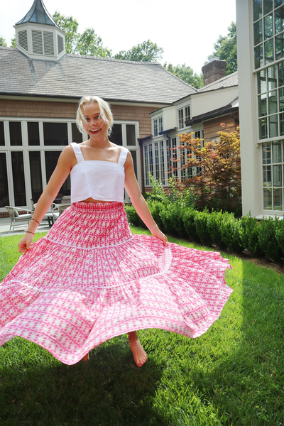 Brooks Avenue - Triple Tiered Maxi Skirt - Spice Market Pink