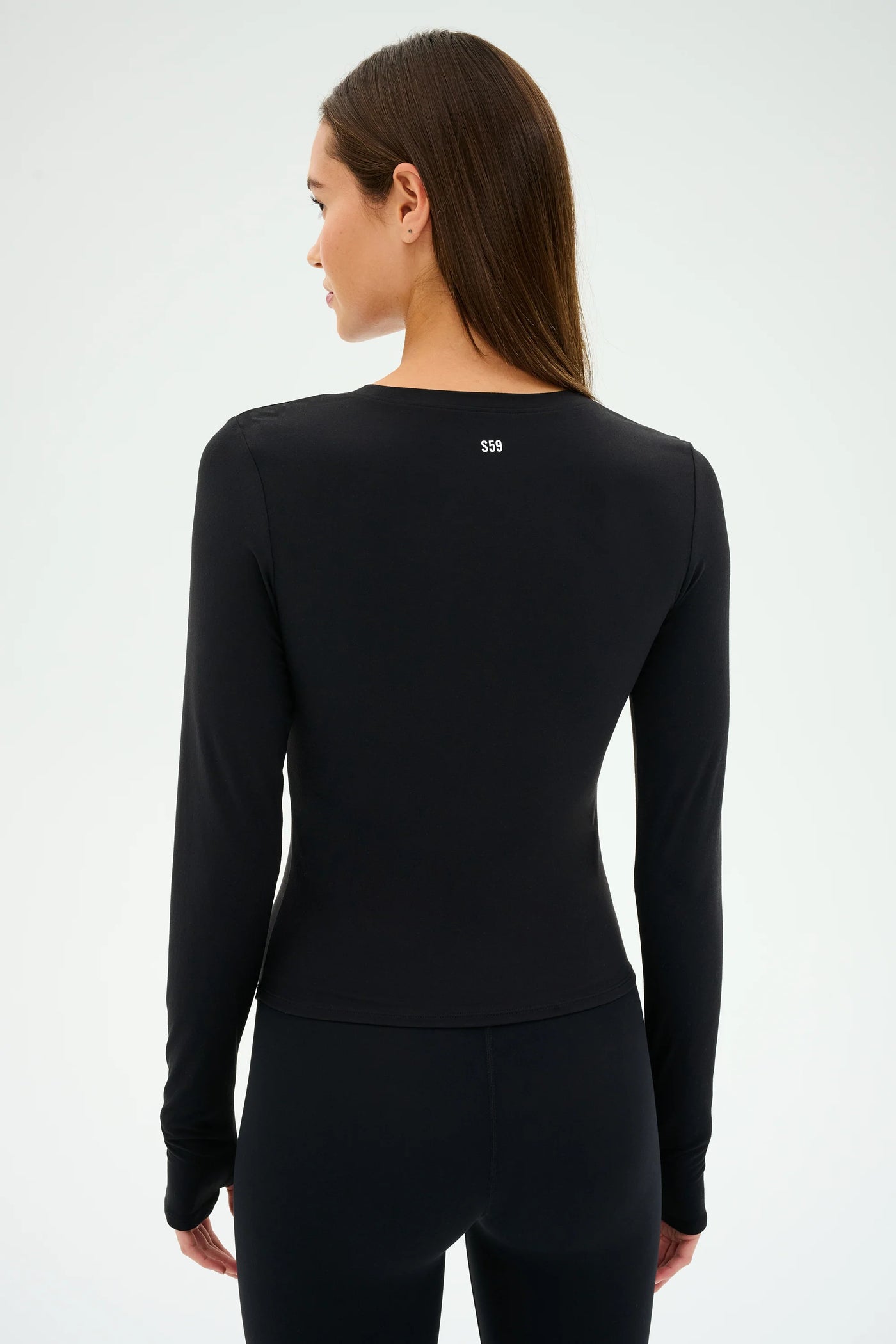 Airweight Long Sleeve Crop Black