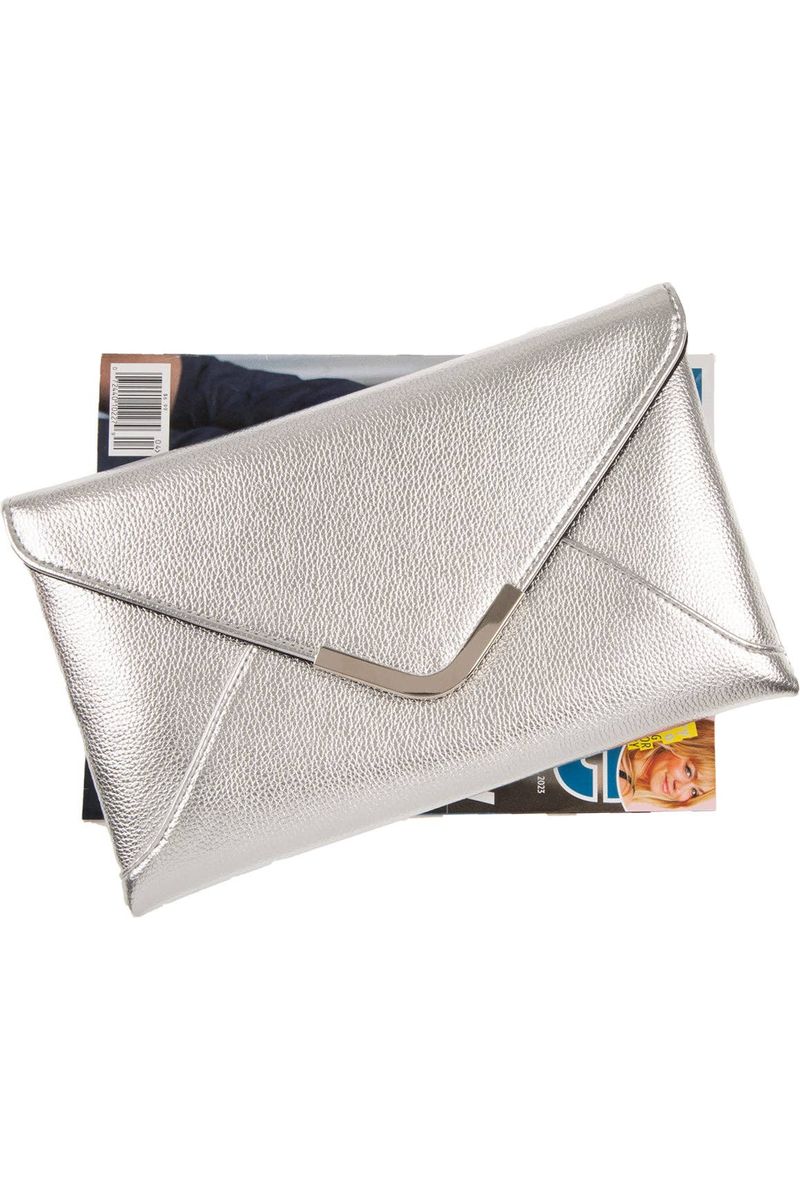 Silver Envelope Clutch