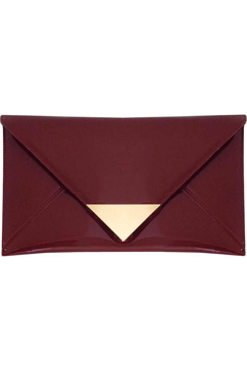 Merlot Patent Envelope Clutch