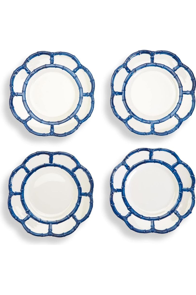 Blue Bamboo Dinner Plate S/4