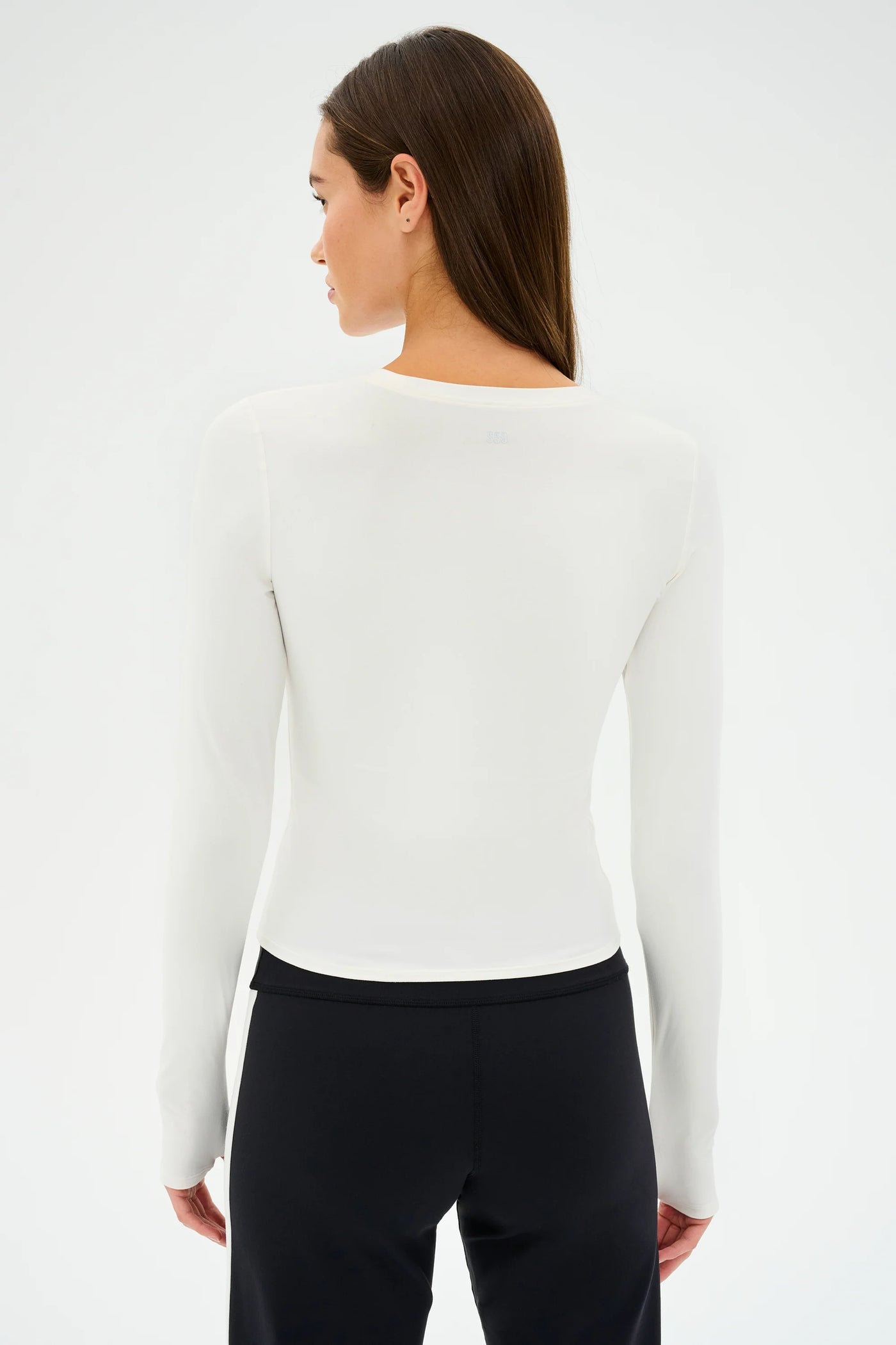 Airweight Long Sleeve Crop-White