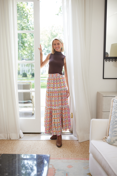 Brooks Avenue - Triple Tiered Maxi Skirt - Begonia