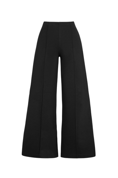 Black Ponte Wide Leg Pants