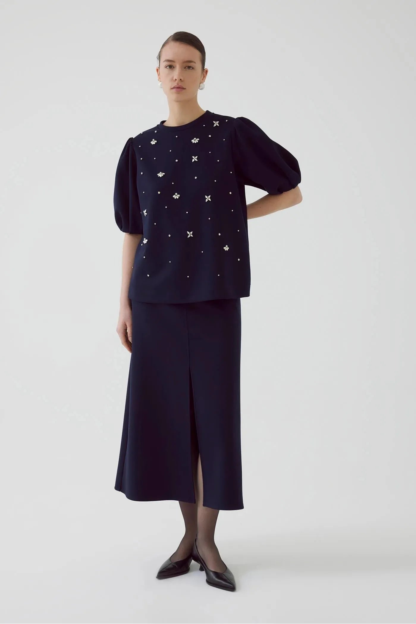 Aderyn Short Sleeve Embellished Sweatshirt