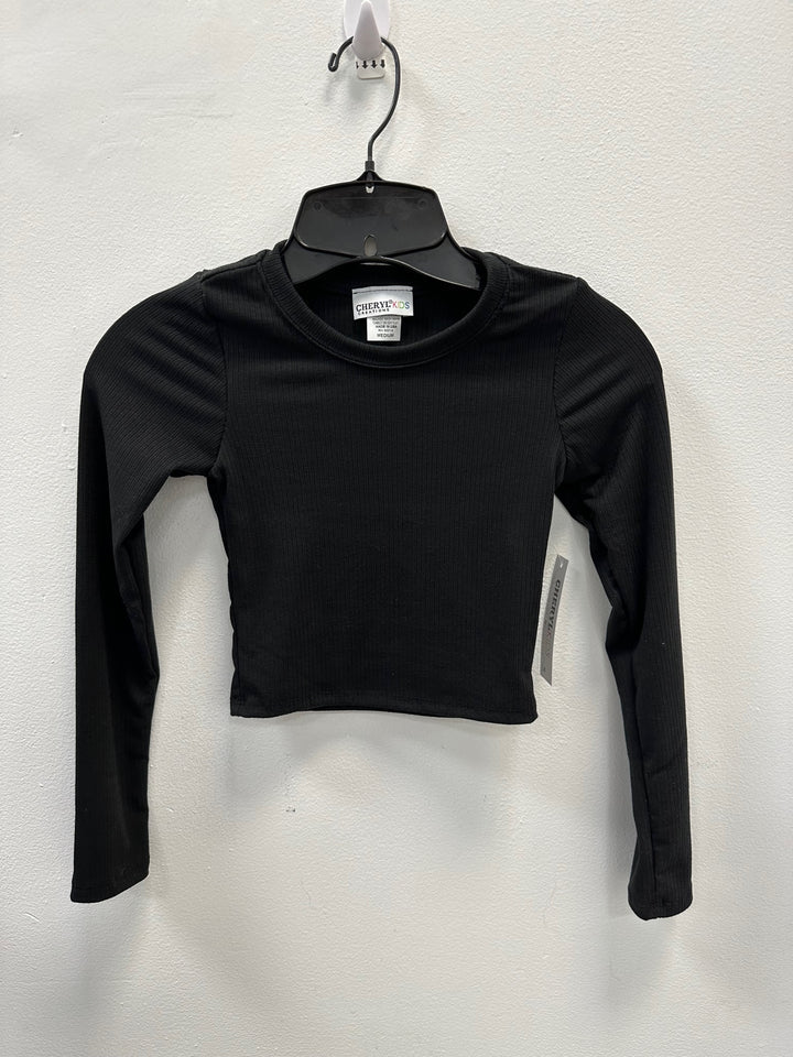 Girls Lily Long Sleeve Ribbed Crop Top