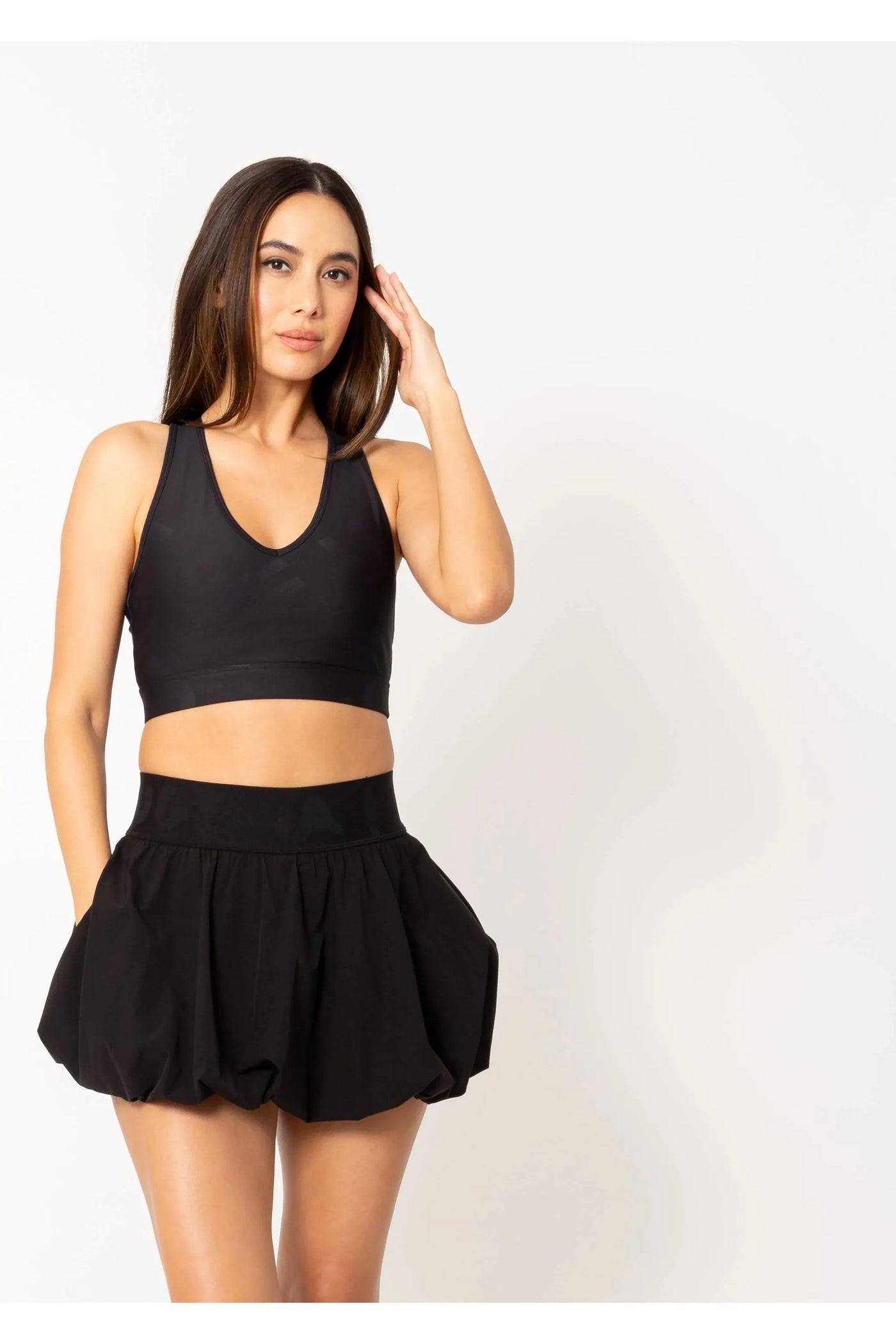 Serena Bubble Tennis Skirt Black