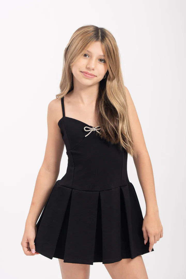 Samantha Skater Rhinestone Bow Dress Girls