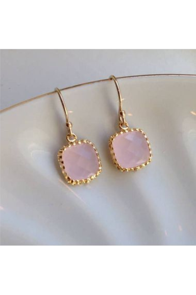 Dainty Opal Pink Earrings