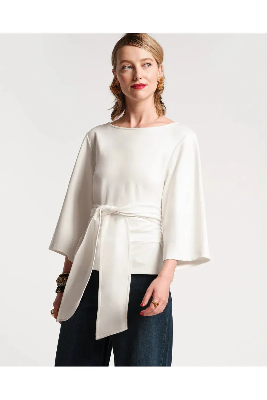 Whitney Wrap Top-White