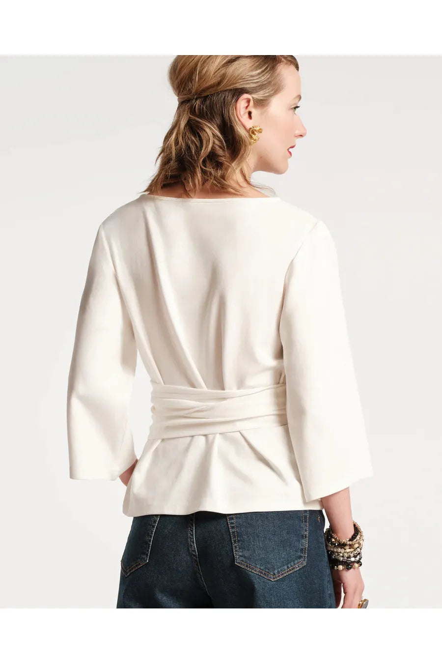 Whitney Wrap Top-White