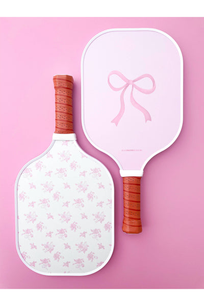 Rock Paper Scissors - Coquette Pink Bow Floral Pickleball Paddle