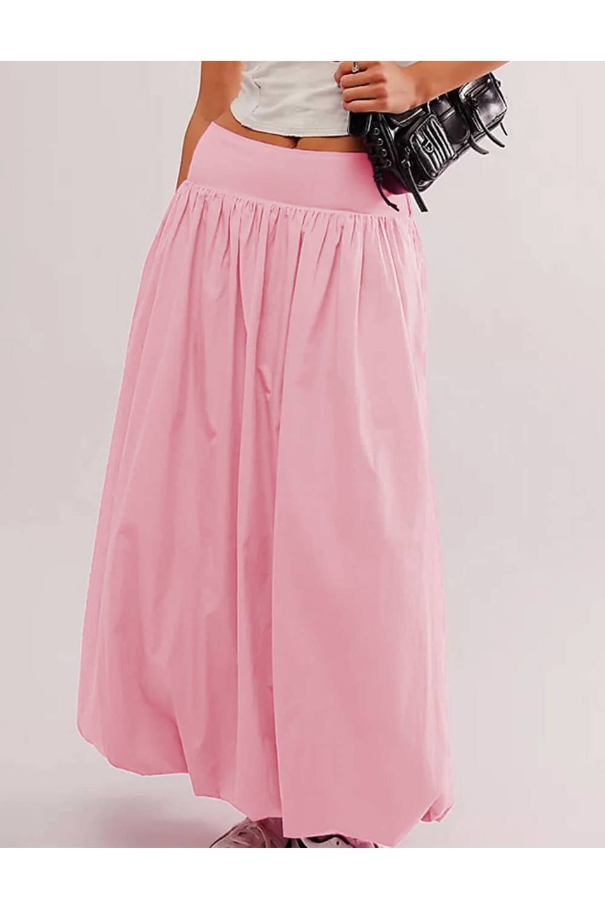 Wide Waistband Bubble Skirt