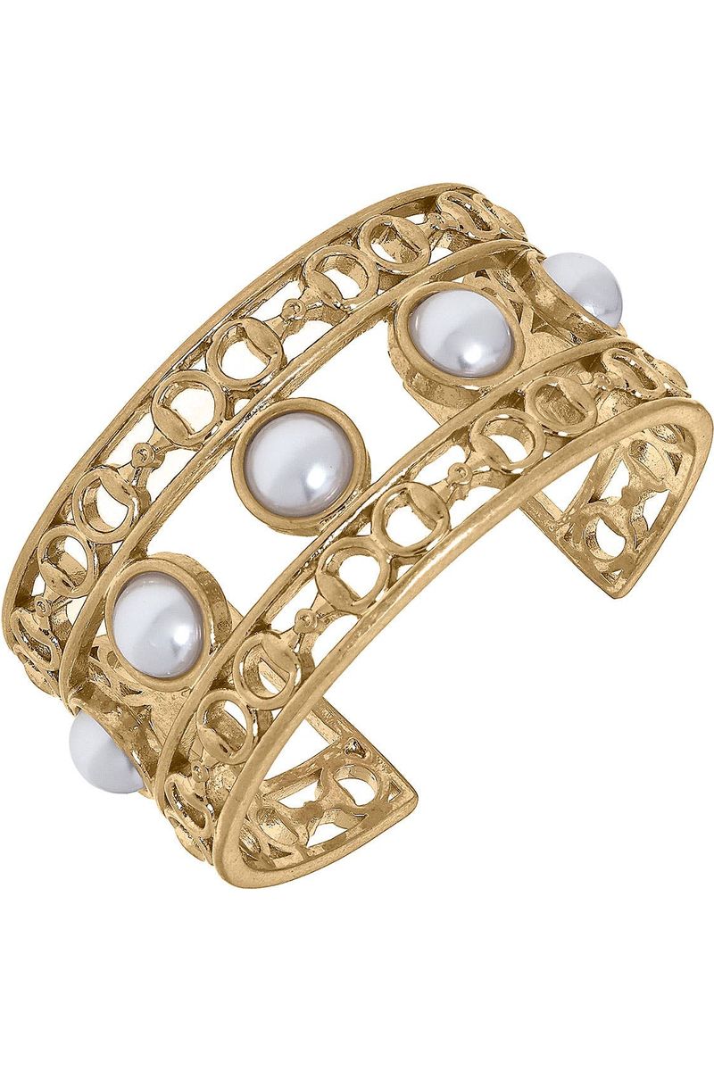 Gold and Pearl Cuff