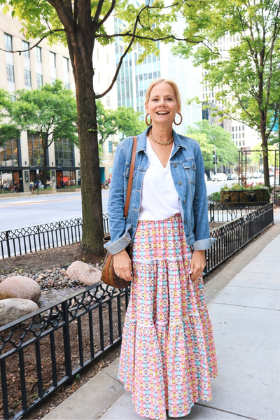 Brooks Avenue - Triple Tiered Maxi Skirt - Sumner Pink