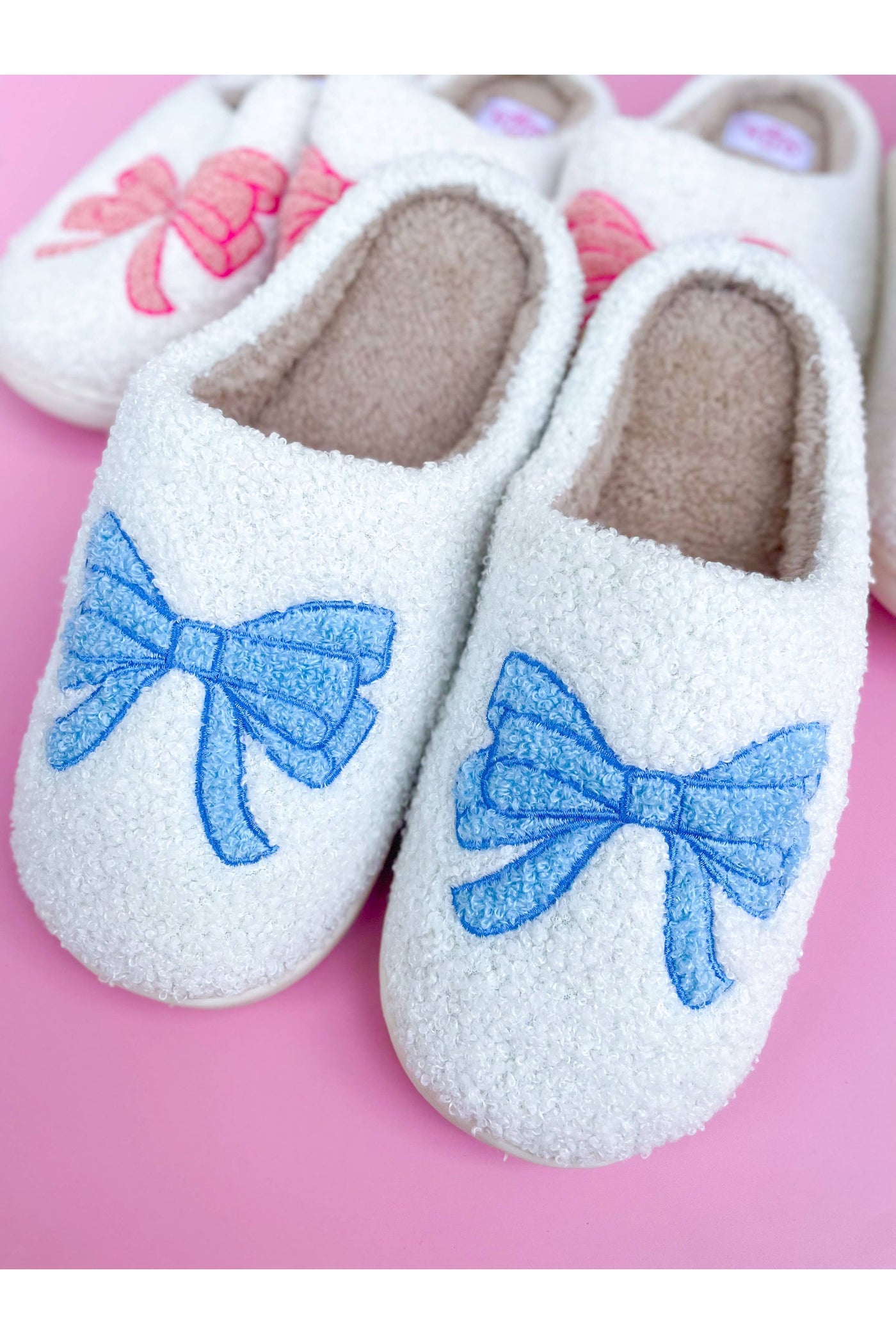 Blue Bow Slippers: Small