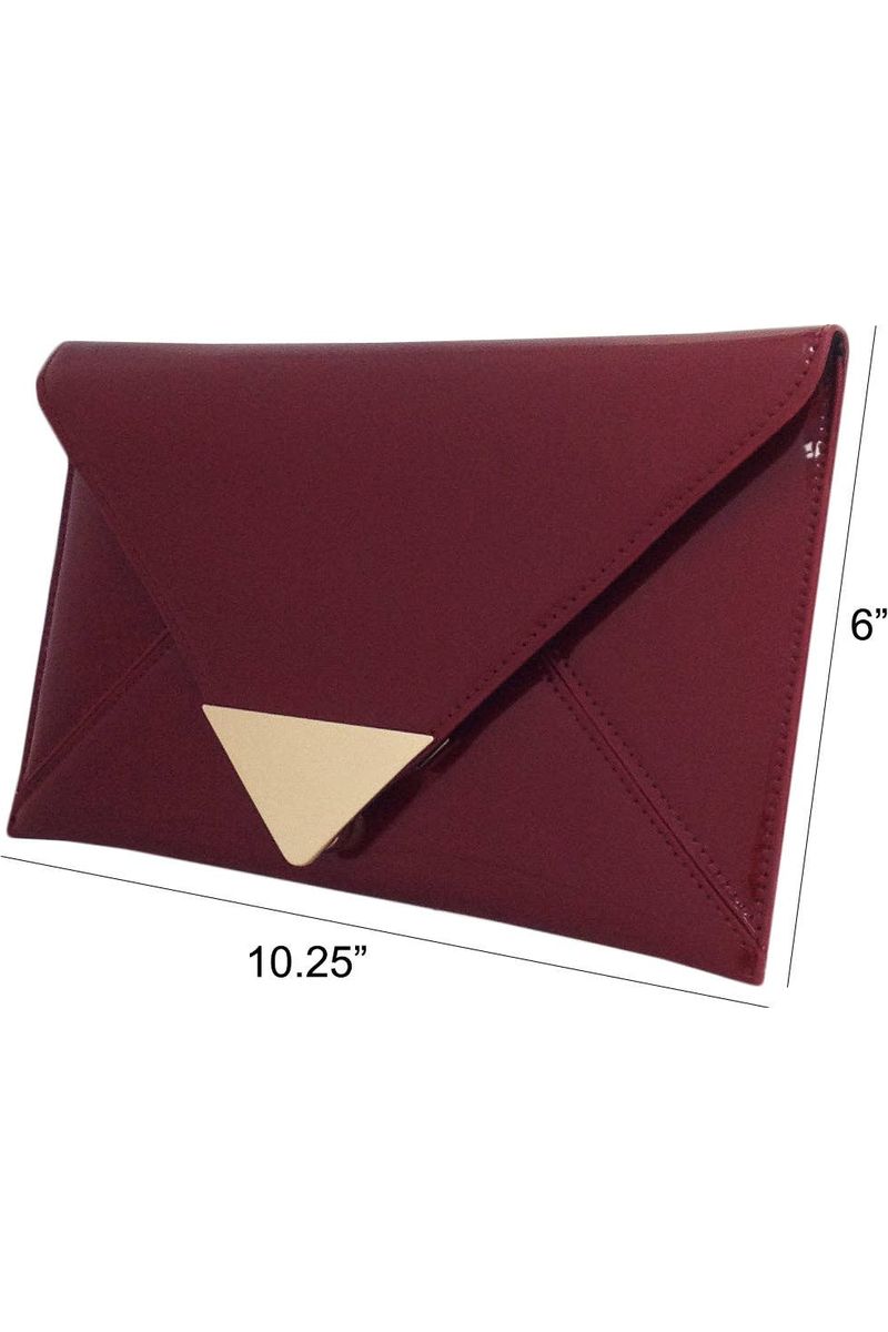 Merlot Patent Envelope Clutch