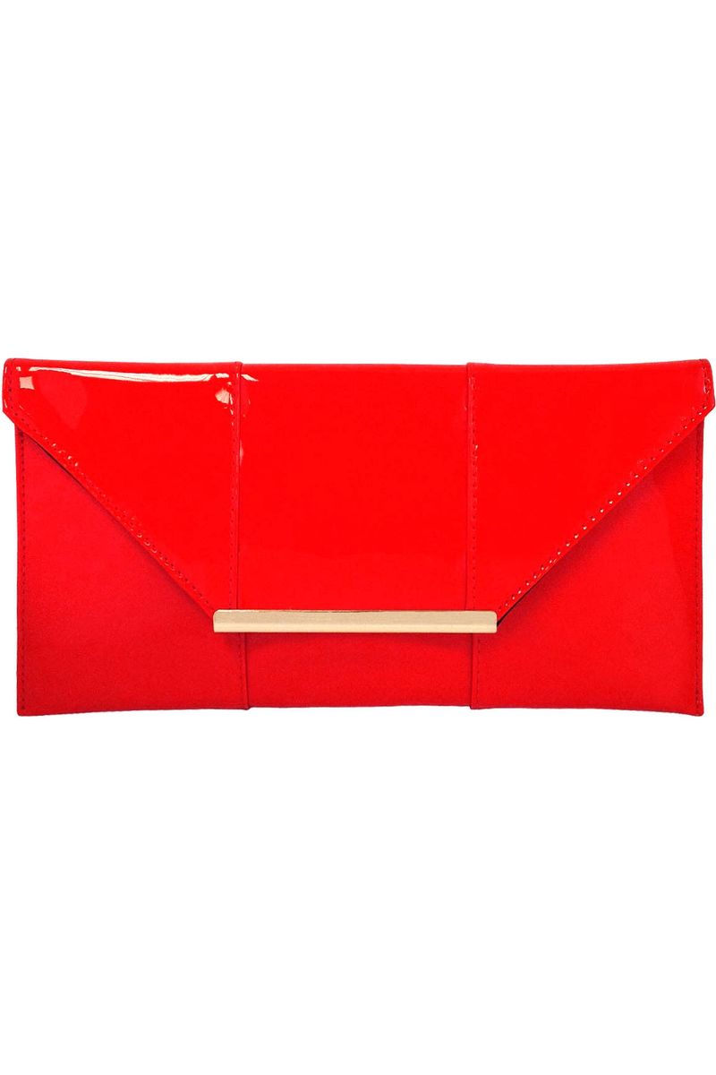 Red Patent Clutch